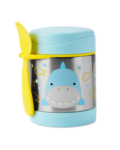 Skip Hop Zoo Stainless Steel Insulated Food Jar-With Spork-Shark-For Feeding Infants