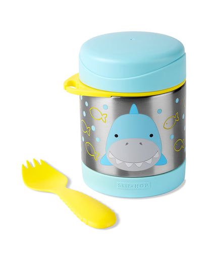 Skip Hop Zoo Stainless Steel Insulated Food Jar-With Spork-Shark-For Feeding Infants