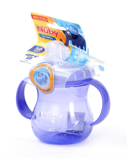 Nuby Grip N Sip Spout Sipper-With Touch Flow Valve-No Spill Spout-Purple-300 ml
