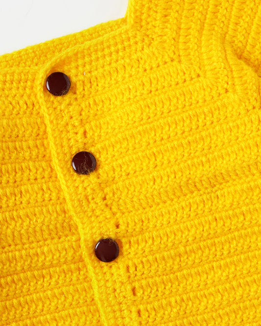 The Original Knit Yellow & Brown Winter Wear Dungaree Set-Giggly Giraffe-Acrylic-For Infants