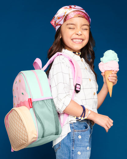 Skip Hop Spark Style Little Kid Backpack-Ice Cream-With Mesh Bottle Pocket & Adjustable Padded Shoulder Straps