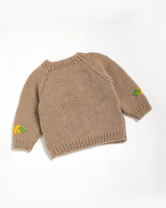 The Original Knit Beige Winter Wear Sweater-Lemon Blossom-Acrylic-For Infants