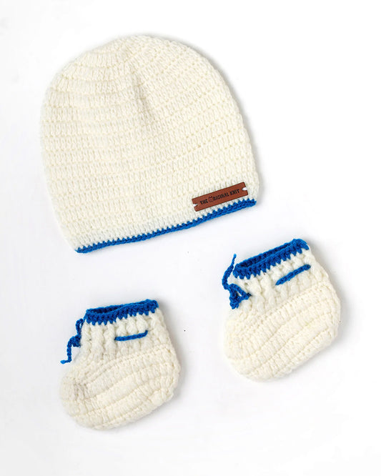 The Original Knit Off White & Blue Winter Wear Sweater-Whale Under The Sea-Acrylic-For Infants