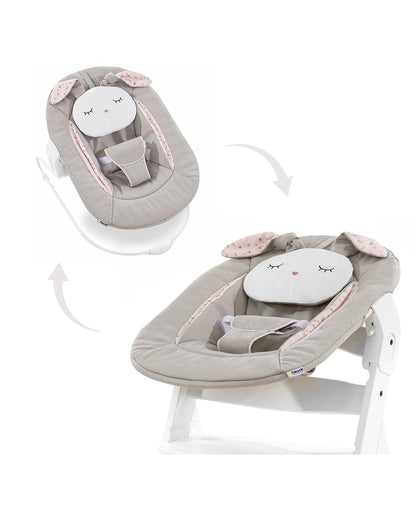 Hauck Alpha Baby Bouncer-With High Chair Module-Side Padding and Removable Cushion-For Infants-Beige Bloom
