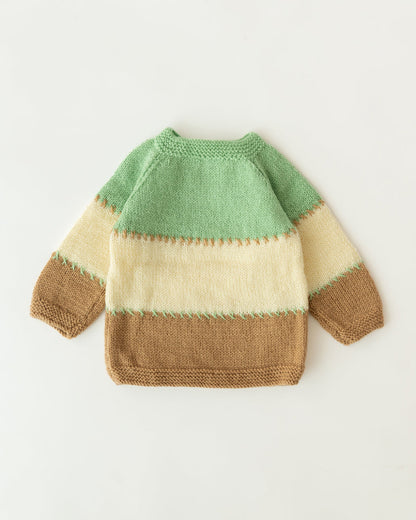 The Original Knit Light Green & Beige Winter Wear Sweater-Minty Caramel-Acrylic-For Infants