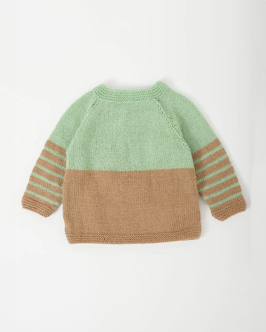 The Original Knit Light Green & Beige Winter Wear Sweater-Lemony Orange-Acrylic-For Infants