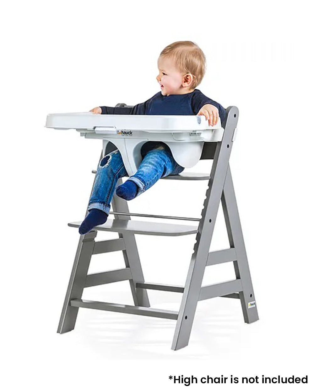 Hauck Alpha Tray-Adjustable in Positions-With Anti Slide Protection-White