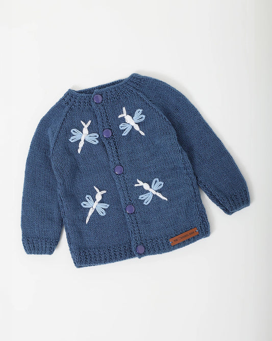 The Original Knit Navy Blue Winter Wear Sweater-Blue Sky Dragonflies-Acrylic-For Infants