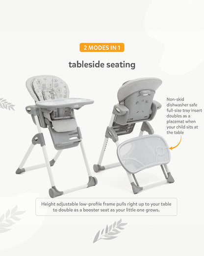 Joie Mimzy Snacker Baby High Chair-One Hand Quick Compact Fold-Streamlined Design-6M to 3Y (Upto 15Kg)-Portrait