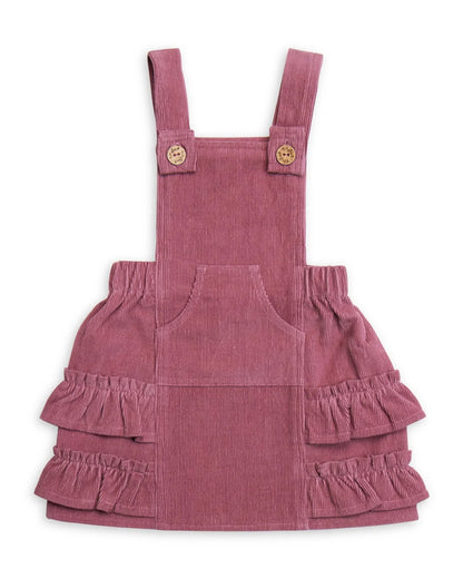 Tiny Twig Wine Frock Dress-Rose-Corduroy-For Infants