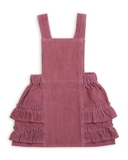 Tiny Twig Wine Frock Dress-Rose-Corduroy-For Infants