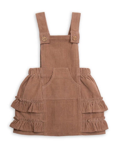 Tiny Twig Tan Frock Dress-Cafe-Corduroy-For Infants