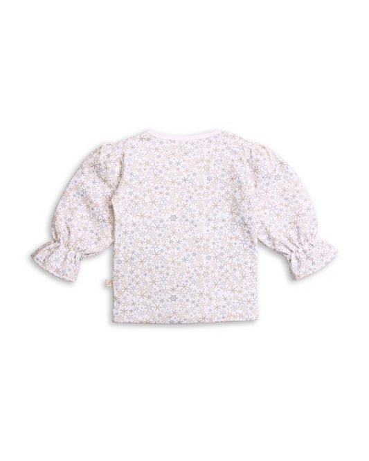 Tiny Twig Pastel Pink Top-Snow Flakes-Organic Cotton-For Infants