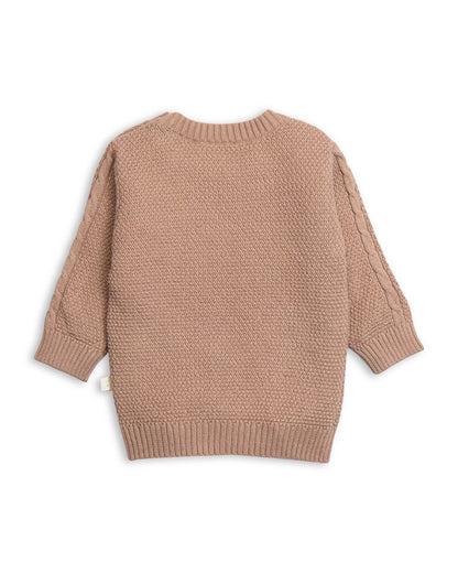 Tiny Twig Beige Winter Wear Sweater-Cafe-Organic Cotton-For Infants