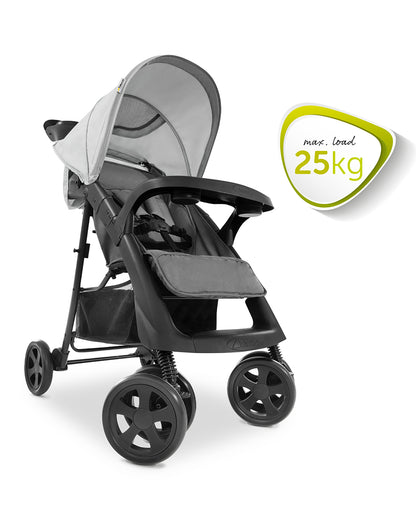 Hauck Shopper Neo II Lightweight Baby Stroller with Cup Holder & Tray-One Hand Fold-Pram for 0 to 4Y (Upto 22Kg)-Grey