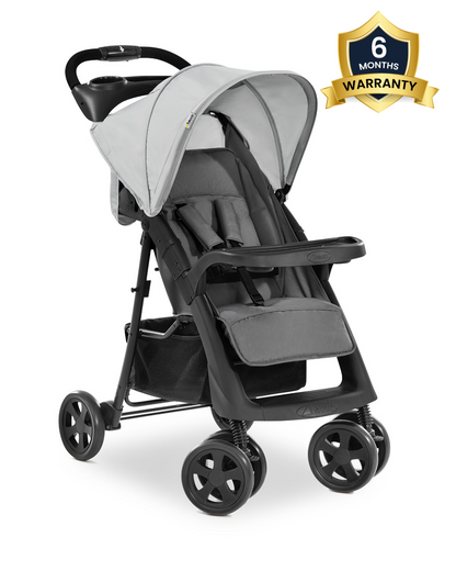 Hauck Shopper Neo II Lightweight Baby Stroller with Cup Holder & Tray-One Hand Fold-Pram for 0 to 4Y (Upto 22Kg)-Grey