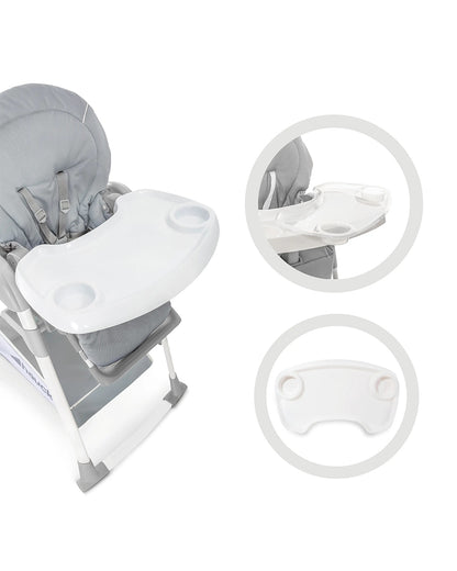 Hauck Sit N Relax 3in1 Baby High Chair-Feeding Chair, Bouncer & Toddler Seat-Adjustable and Removable Food Tray-For 0 to 3Y (Upto 15Kg)-Grey