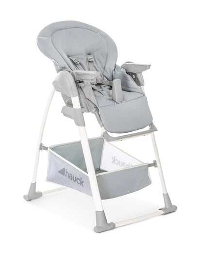 Hauck Sit N Relax 3in1 Baby High Chair-Feeding Chair, Bouncer & Toddler Seat-Adjustable and Removable Food Tray-For 0 to 3Y (Upto 15Kg)-Grey