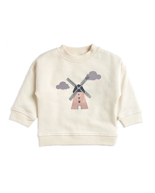 Tiny Twig Cream Winter Wear Sweatshirt-Wind Energy-Organic Cotton-For Infants