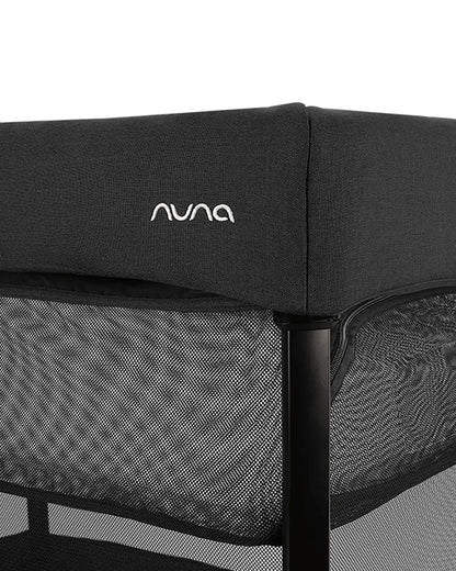 Nuna PAAL Playard & Travel Crib-Functions As A Bassinet-With Padded Edges For Extra Safety-With Removable Mattress & Two Adjustable Mattress Height-Compact Fold & Includes Travel Bag-Caviar