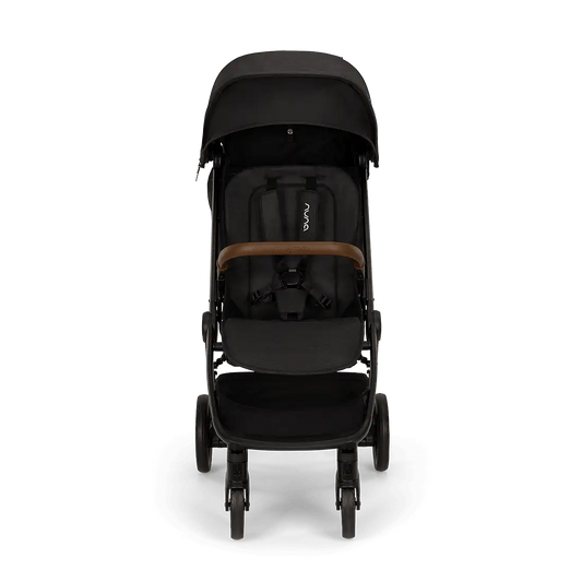 Nuna TRVL LX Lightweight Baby Stroller & LYTL Carry Cot Travel System-With Cup Holder-Stroller Features (One Hand Fold, Upto 22 Kg)-Carry Cot Features (Soft Mattress, Compact Fold with Dream Drape, Upto 9 Kg)-Includes Adaptors-Caviar