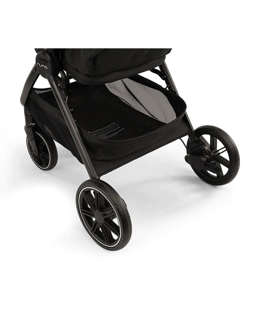 Nuna TRVL LX Lightweight Baby Stroller & LYTL Carry Cot Travel System-With Cup Holder-Stroller Features (One Hand Fold, Upto 22 Kg)-Carry Cot Features (Soft Mattress, Compact Fold with Dream Drape, Upto 9 Kg)-Includes Adaptors-Caviar