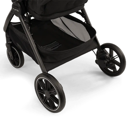 Nuna TRVL LX Lightweight Baby Stroller & LYTL Carry Cot Travel System-With Cup Holder-Stroller Features (One Hand Fold, Upto 22 Kg)-Carry Cot Features (Soft Mattress, Compact Fold with Dream Drape, Upto 9 Kg)-Includes Adaptors-Caviar