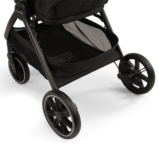 Nuna TRVL LX Lightweight Baby Stroller & LYTL Carry Cot Travel System-With Cup Holder-Stroller Features (One Hand Fold, Upto 22 Kg)-Carry Cot Features (Soft Mattress, Compact Fold with Dream Drape, Upto 9 Kg)-Includes Adaptors-Caviar