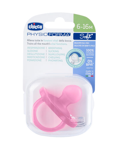 Chicco PhysioForma Comfort Soother-With Sterilizing Case-Orthodontic-Pink-6 to 16M-Pacifier