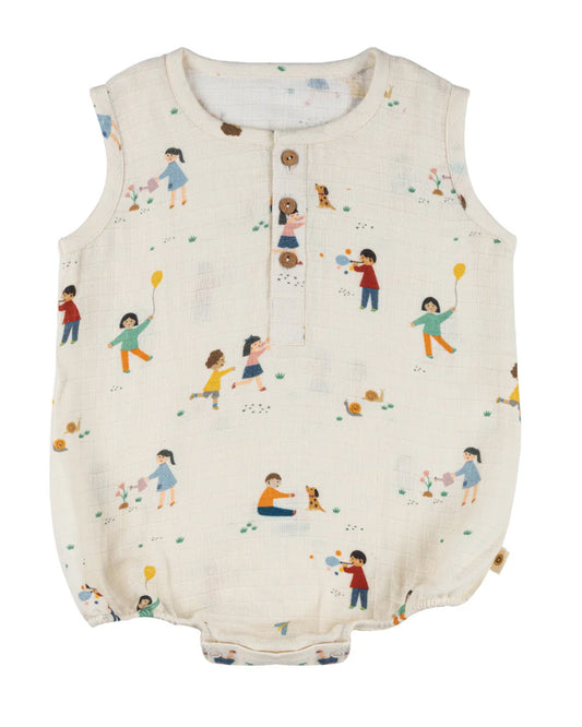 Dulaar Playground Adventures Romper-Printed-Organic Cotton-For Infants