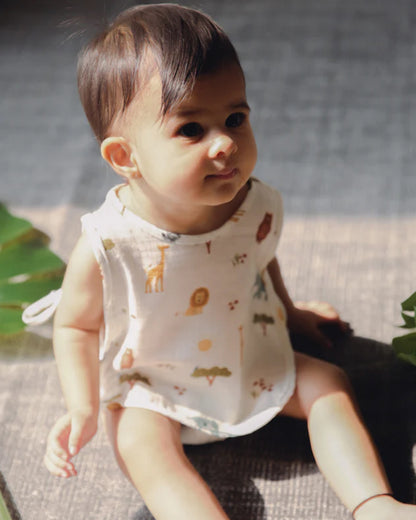 Dulaar The Sparrow Flower-Squad Goals-A World Bloom Jhablas-Printed-Organic Cotton-For Infants-Pack of 3