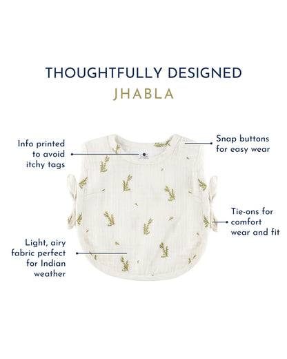Dulaar The Sparrow Flower-Squad Goals-A World Bloom Jhablas-Printed-Organic Cotton-For Infants-Pack of 3