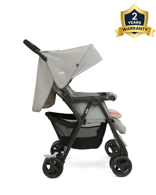 Joie Aire Twin Baby Stroller-Reversible Seat Liners-Automatic Fold Lock-Pram for 0 to 3Y (Upto 15 Kg Each Seat)-Nectar & Mineral