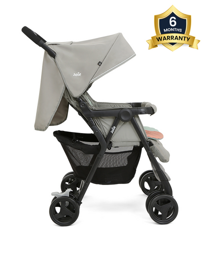 Joie Aire Twin Baby Stroller-Reversible Seat Liners-Automatic Fold Lock-Pram for 0 to 3Y (Upto 15 Kg Each Seat)-Nectar & Mineral