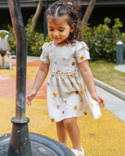 Dulaar A World In Bloom Frock Dress-Printed-Organic Cotton-For Infants