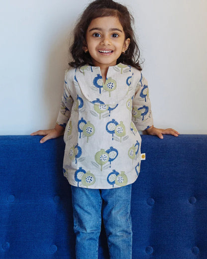 Dulaar Gardens Of Anar Top-Printed-Cotton Linen-For Infants