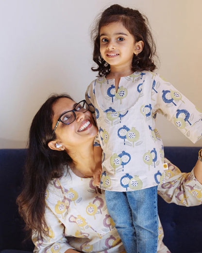 Dulaar Gardens Of Anar Top-Printed-Cotton Linen-For Infants