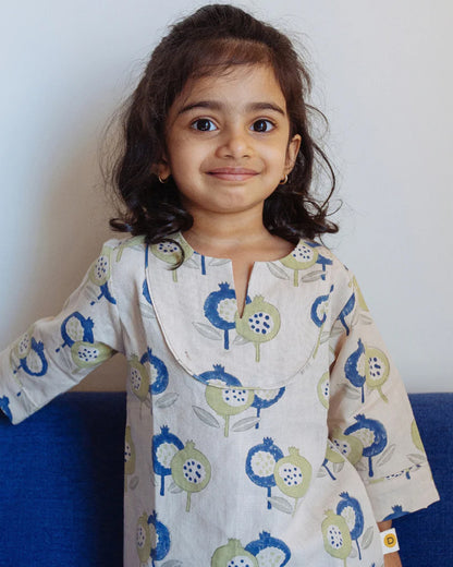 Dulaar Gardens Of Anar Top-Printed-Cotton Linen-For Infants