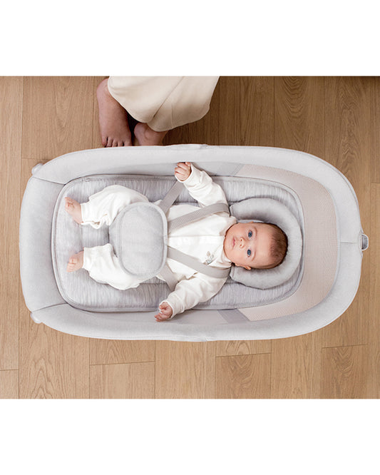 Mastela X-Multi-Motion Baby Cradle-With Touch Panel & Safety Belt-With Lounger/Seat Mode-Rocking Chair-Light Grey-0 to 36M