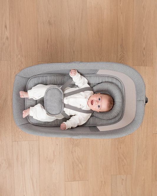 Mastela X-Multi-Motion Baby Cradle-With Touch Panel & Safety Belt-With Lounger/Seat Mode-Rocking Chair-Dark Grey-0 to 36M