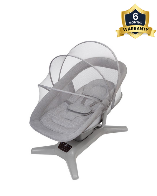 Mastela X-Multi-Motion Baby Cradle-With Touch Panel & Safety Belt-With Lounger/Seat Mode-Rocking Chair-Dark Grey-0 to 36M