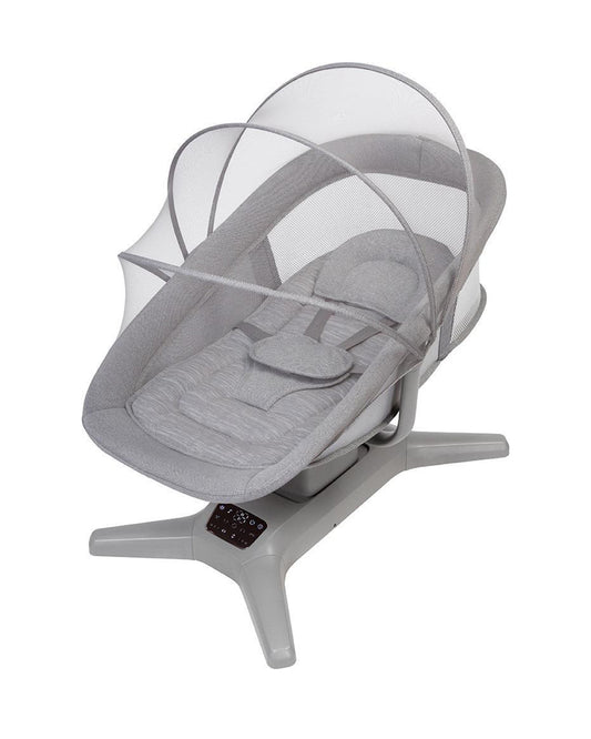 Mastela X-Multi-Motion Baby Cradle-With Touch Panel & Safety Belt-With Lounger/Seat Mode-Rocking Chair-Dark Grey-0 to 36M