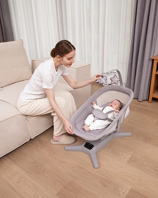 Mastela X-Multi-Motion Baby Cradle-With Touch Panel & Safety Belt-With Lounger/Seat Mode-Rocking Chair-Pink-0 to 36M