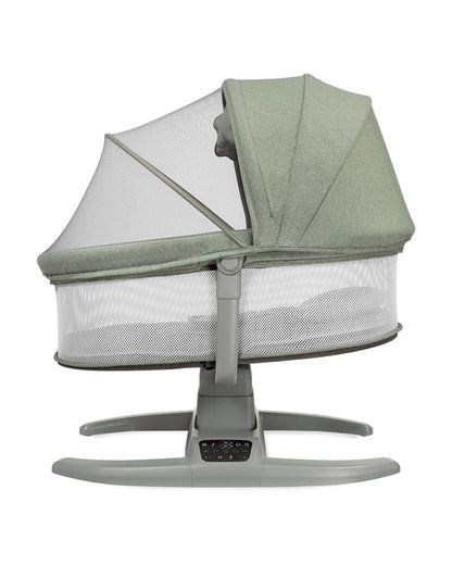 Mastela H-Multi-Motion Baby Cradle-With Touch Panel & Safety Belt-With Bed/Seat Mode & Mosquito Net-Shaker-Green-0 to 36M