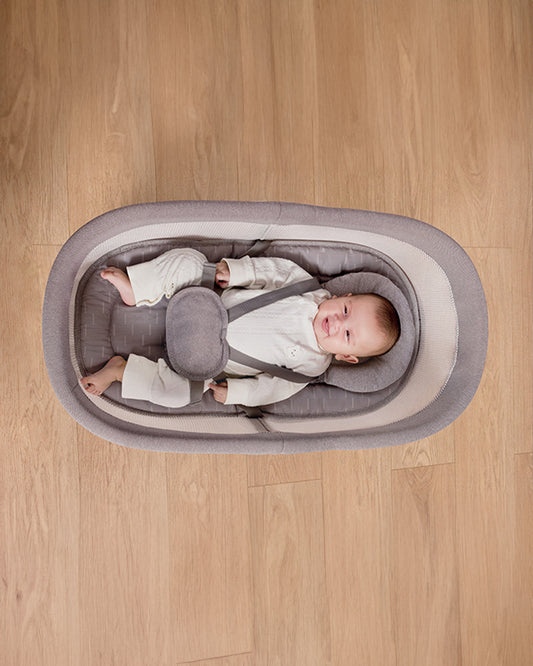 Mastela H-Multi-Motion Baby Cradle-With Touch Panel & Safety Belt-With Bed/Seat Mode & Mosquito Net-Shaker-Grey-0 to 36M