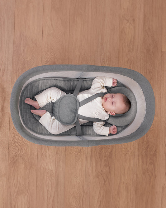 Mastela H-Multi-Motion Baby Cradle-With Touch Panel & Safety Belt-With Bed/Seat Mode & Mosquito Net-Shaker-Dark Grey-0 to 36M