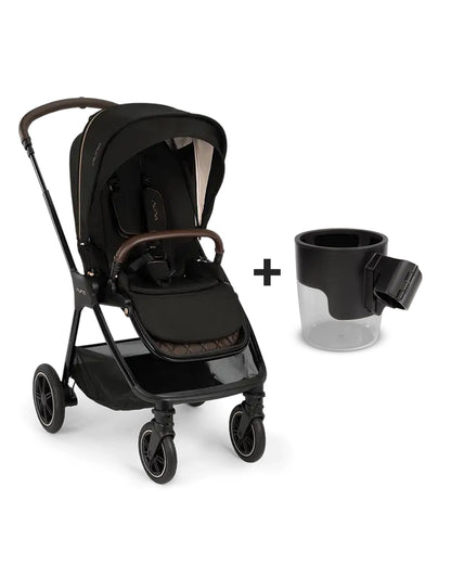 Nuna TRIV Next Baby Stroller-With Cup Holder-One Hand Fold-Includes Rain Cover & Post Adaptors-2 Years Warranty-Pram for 0 to 4Y (Upto 22Kg)-Riveted