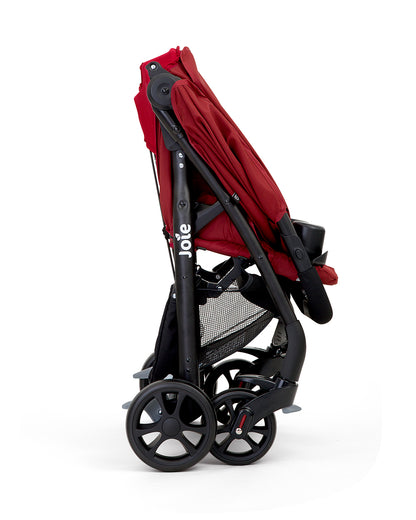 Joie Muze LX Baby Stroller-One Hand Fold-Flat Reclining-Pram for 0 to 3Y (Upto 15Kg)-Cranberry