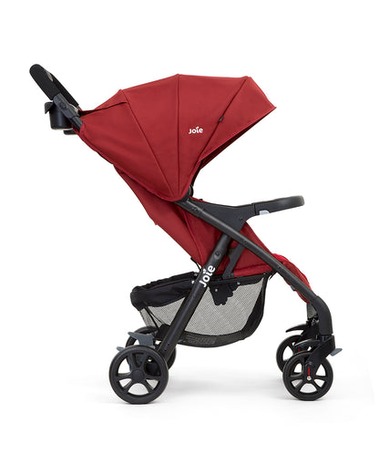 Joie Muze LX Baby Stroller-One Hand Fold-Flat Reclining-Pram for 0 to 3Y (Upto 15Kg)-Cranberry