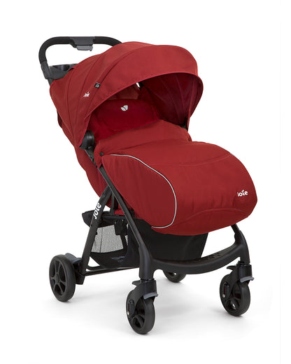 Joie Muze LX Baby Stroller-One Hand Fold-Flat Reclining-Pram for 0 to 3Y (Upto 15Kg)-Cranberry